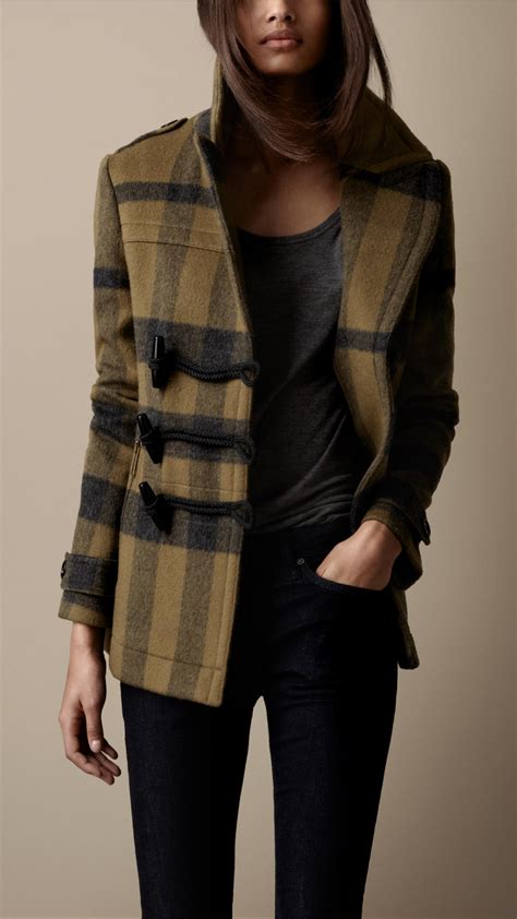 burberry brit wool toggle jacket|burberry check wool coats.